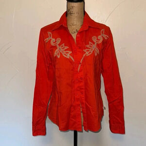 Rockies Red Cowgirl Dressy Embroidered Shirt M